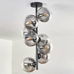 hofstein Plafonnier - Verre 15 cm Gastor Clair, Fumé, 8 lumières