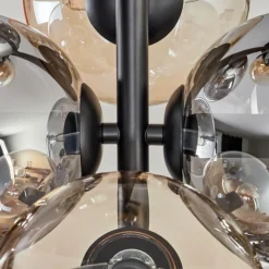 hofstein Plafonnier - Verre 15 cm Gastor Ambre, Clair, Fumé, 8 lumières