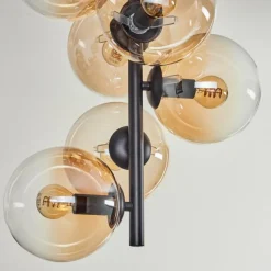 hofstein Plafonnier - Verre 15 cm Gastor Ambre, Clair, 8 lumières