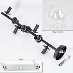 hofstein Plafonnier - Verre 15 cm Gastor Clair, 8 lumières