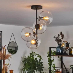 hofstein Plafonnier - Verre 15 cm Gastor Clair, 4 lumières