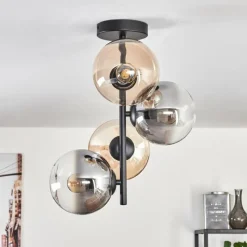 hofstein Plafonnier - Verre 15 cm Gastor Ambre, Clair, Fumé, 4 lumières