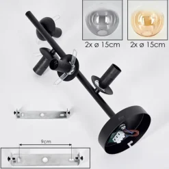 hofstein Plafonnier - Verre 15 cm Gastor Ambre, Clair, Fumé, 4 lumières