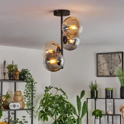 hofstein Plafonnier - Verre 15 cm Gastor Ambre, Clair, Fumé, 4 lumières