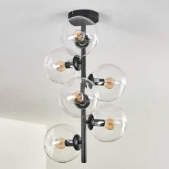 hofstein Plafonnier - Verre 15 cm Gastor Clair, 6 lumières