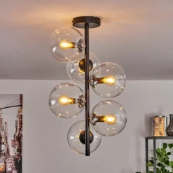 hofstein Plafonnier - Verre 15 cm Gastor Clair, 6 lumières