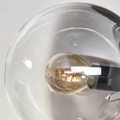 hofstein Plafonnier - Verre 15 cm Gastor Clair, Fumé, 6 lumières