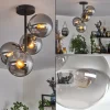hofstein Plafonnier - Verre 15 cm Gastor Fumé, 4 lumières