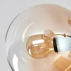 Suspension Verre Fumé-hofstein Plafonnier - Verre 15 cm Gastor Ambre, Clair, Fumé, 6 lumières