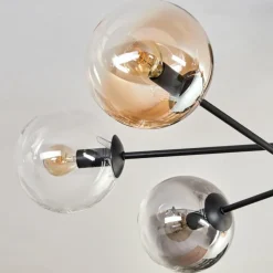 Suspension Verre Fumé-hofstein Plafonnier - Verre 15 cm Gastor Ambre, Clair, Fumé, 6 lumières