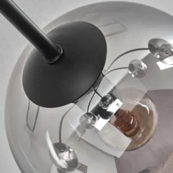 hofstein Plafonnier - Verre 15 cm Gastor Clair, Fumé, 6 lumières