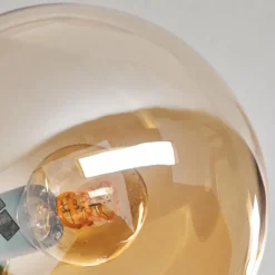 hofstein Plafonnier - Verre 15 cm Gastor Ambre, 6 lumières