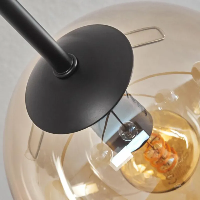 hofstein Plafonnier - Verre 15 cm Gastor Ambre, 6 lumières