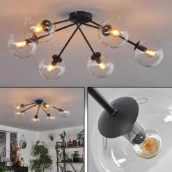 hofstein Plafonnier - Verre 15 cm Gastor Clair, 6 lumières