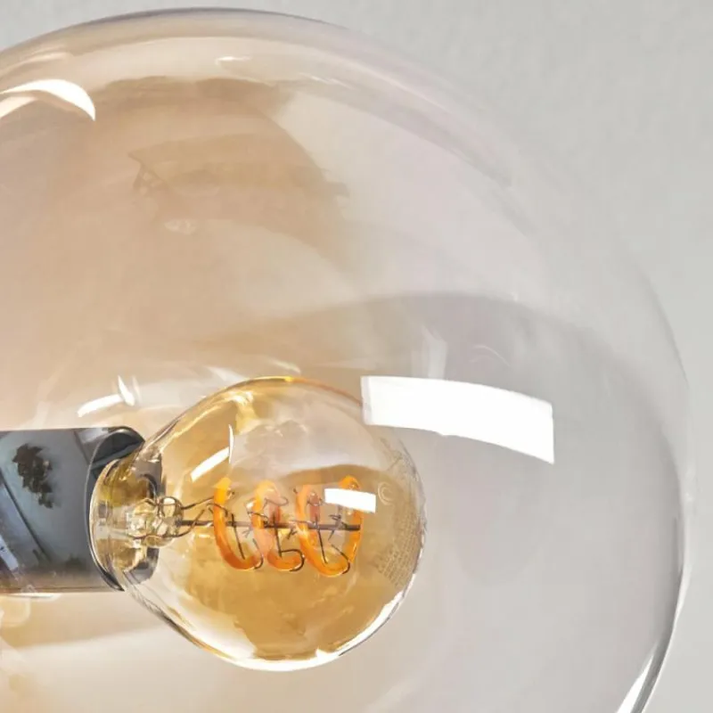 hofstein Plafonnier - Verre 15 cm Gastor Ambre, Clair, 6 lumières