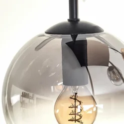 hofstein Plafonnier - Verre 15 cm Gastor Ambre, Clair, Fumé, 5 lumières