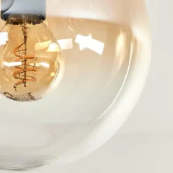 hofstein Plafonnier - Verre 15 cm Gastor Ambre, Clair, 5 lumières