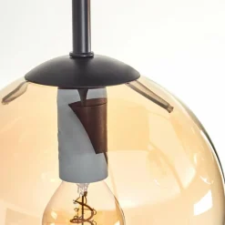 hofstein Plafonnier - Verre 15 cm Gastor Ambre, Clair, 5 lumières