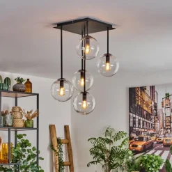 hofstein Plafonnier - Verre 15 cm Gastor Clair, 5 lumières