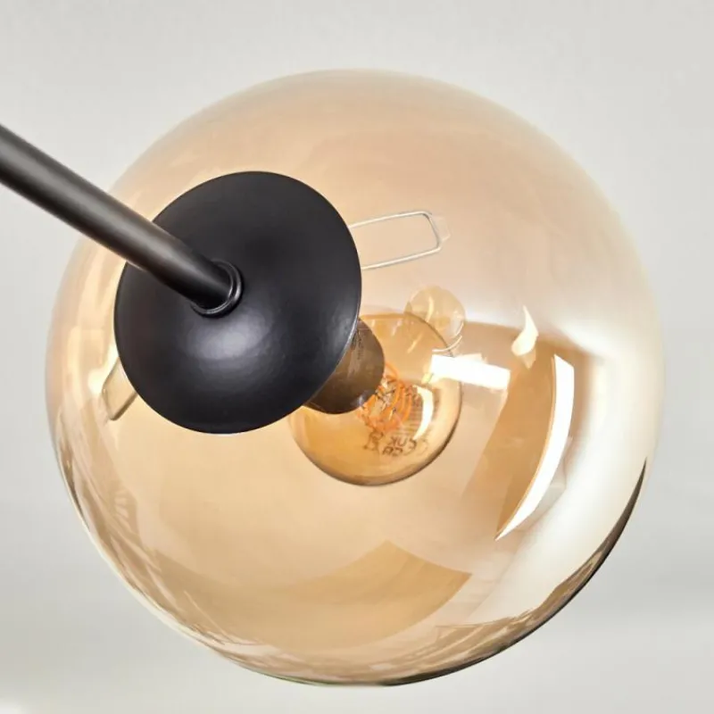 hofstein Plafonnier - Verre 15 cm Gastor Ambre, 6 lumières