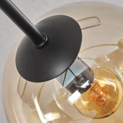 hofstein Plafonnier - Verre 15 cm Gastor Ambre, Fumé, 6 lumières