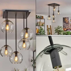 hofstein Plafonnier - Verre 15 cm Koyoto Clair, 5 lumières