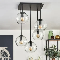 hofstein Plafonnier - Verre 15 cm Koyoto Clair, 5 lumières