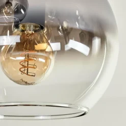 hofstein Plafonnier - Verre 15 cm Koyoto Clair, Fumé, 5 lumières