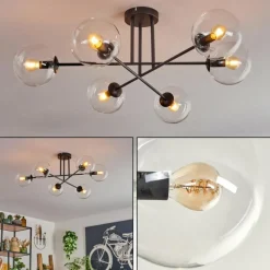 hofstein Plafonnier - Verre 15 cm Koyoto Clair, 6 lumières