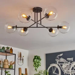 hofstein Plafonnier - Verre 15 cm Koyoto Clair, 6 lumières