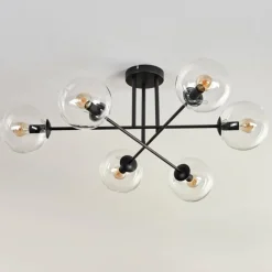 hofstein Plafonnier - Verre 15 cm Koyoto Clair, 6 lumières