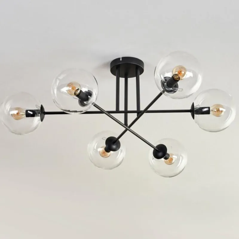 hofstein Plafonnier - Verre 15 cm Koyoto Clair, 6 lumières