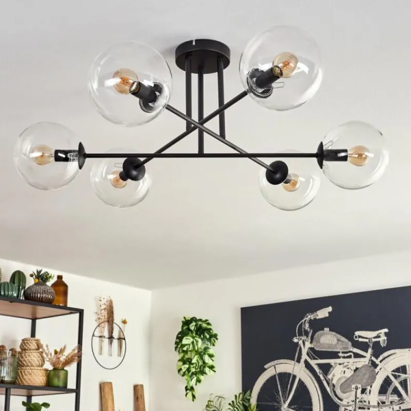 hofstein Plafonnier - Verre 15 cm Koyoto Clair, 6 lumières