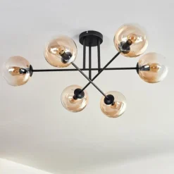 hofstein Plafonnier - Verre 15 cm Koyoto Ambre, Clair, 6 lumières