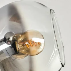 hofstein Plafonnier - Verre 15 cm Koyoto Chrome, Clair, 6 lumières