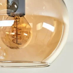 hofstein Plafonnier - Verre 15 cm Koyoto Ambre, 5 lumières