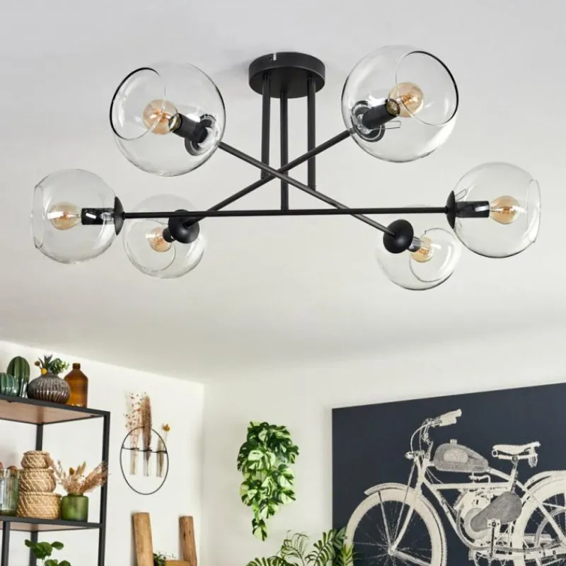 hofstein Plafonnier - Verre 15 cm Koyoto Clair, 6 lumières