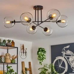 hofstein Plafonnier - Verre 15 cm Koyoto Clair, 6 lumières