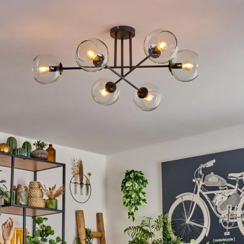 hofstein Plafonnier - Verre 15 cm Koyoto Clair, 6 lumières