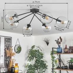 hofstein Plafonnier - Verre 15 cm Koyoto Clair, 6 lumières