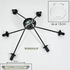 hofstein Plafonnier - Verre 15 cm Koyoto Clair, 6 lumières