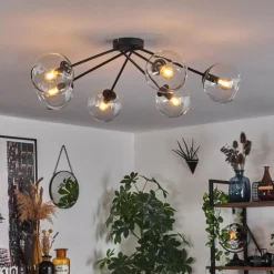 hofstein Plafonnier - Verre 15 cm Koyoto Clair, 6 lumières