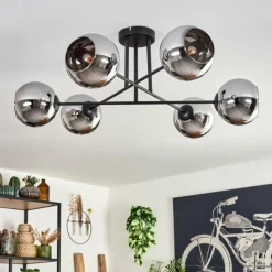 hofstein Plafonnier - Verre 15 cm Koyoto Chrome, 6 lumières