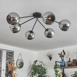 hofstein Plafonnier - Verre 15 cm Koyoto Chrome, 6 lumières