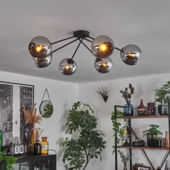 hofstein Plafonnier - Verre 15 cm Koyoto Chrome, 6 lumières