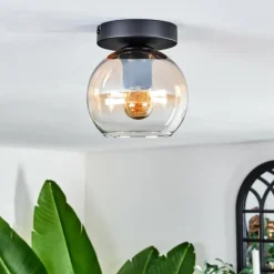 hofstein Plafonnier - Verre 15 cm Koyoto Ambre, Clair, 1 lumière