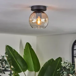 hofstein Plafonnier - Verre 15 cm Koyoto Ambre, Clair, 1 lumière