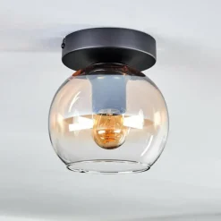 hofstein Plafonnier - Verre 15 cm Koyoto Ambre, Clair, 1 lumière