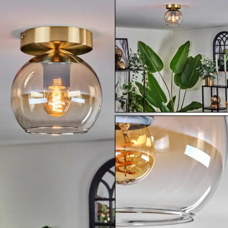 hofstein Plafonnier - Verre 15 cm Koyoto Ambre, Clair, 1 lumière