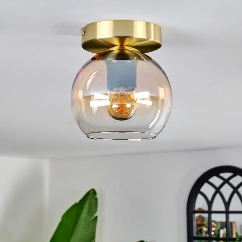 hofstein Plafonnier - Verre 15 cm Koyoto Ambre, Clair, 1 lumière